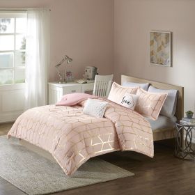 Full/Queen Metallic Printed Comforter Set