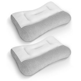Ergonomic Bed Pillow Breathable Mesh Pillow for Neck Support Dual Height Design Down Alternative Pillow for Side Back Sleepers (Type: 2Pcs Low Pillow)